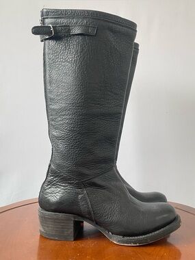 ZIGI girl Knee-high Black Leather Boots | US 8